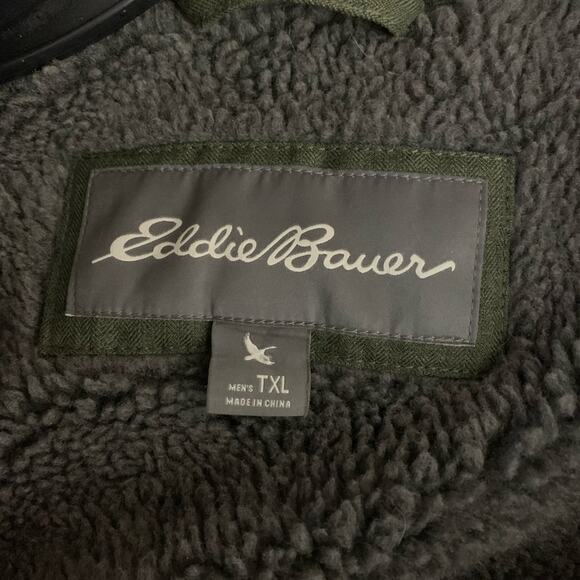 Eddie Bauer Men's Chore Jacket Olive Green Sz XLT Barn Coat Worker Utility - Picture 5 of 12